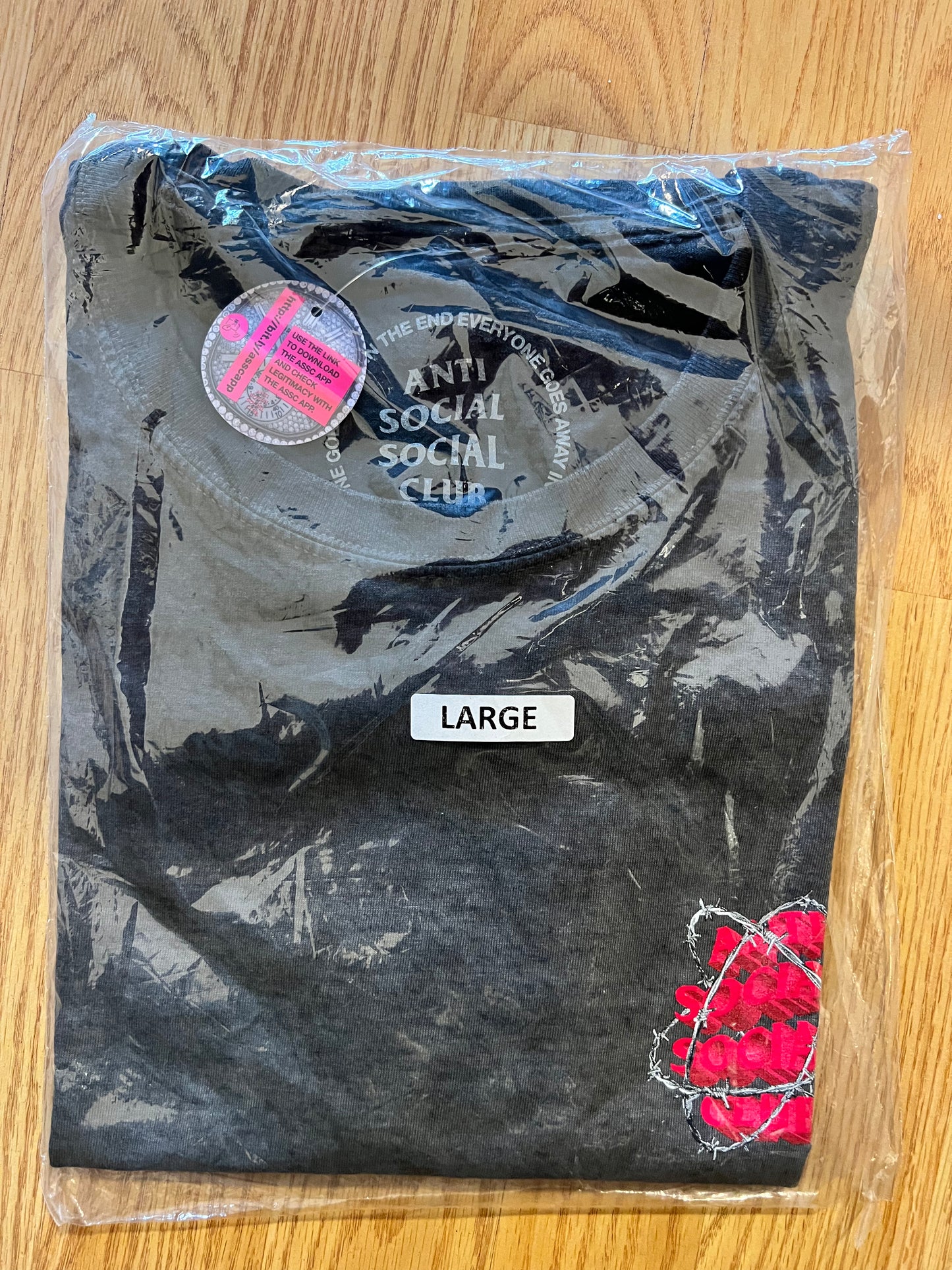 ASSC New & Gone Black Mineral Wash Tee. Large