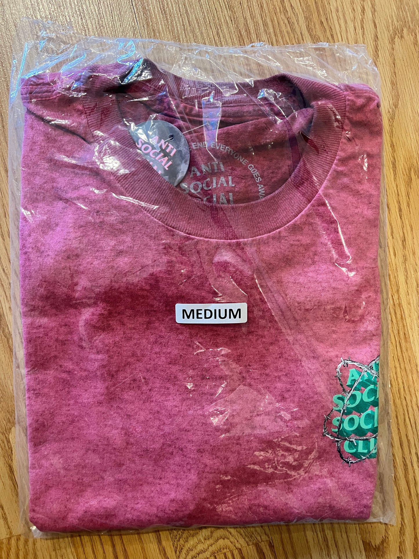 ASSC New & Gone Red Mineral Wash Tee. Medium